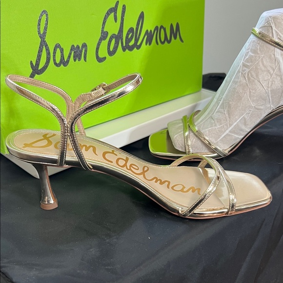 Sam Edelman Gold Strappy Heels - Picture 2 of 4